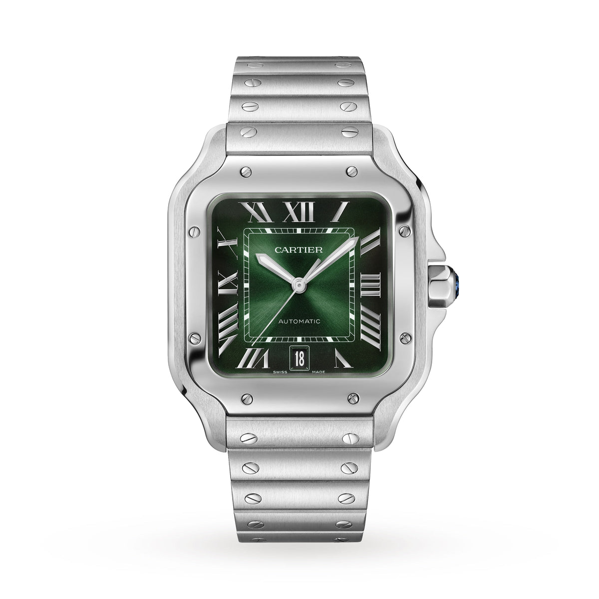 Santos de Cartier Large Model | 40mm, Steel, Green Dial
